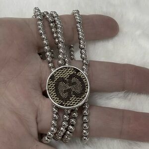 Gucci upcycled Multi-Strand Metallic Beaded Bracelet set